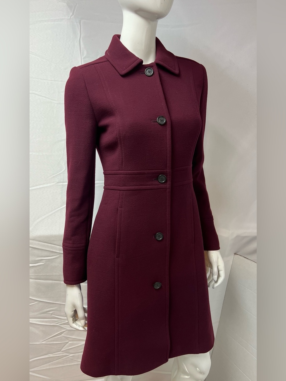 J.Crew Women’s Size 2 Deep Plum Wool Lady Day Pea Coat - Picture 7 of 11